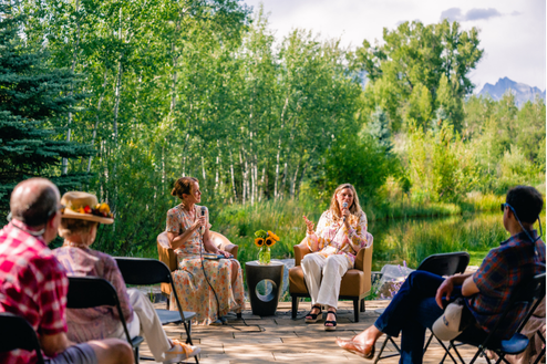 Jennifer Griffith at panel reading in Jackson, WY