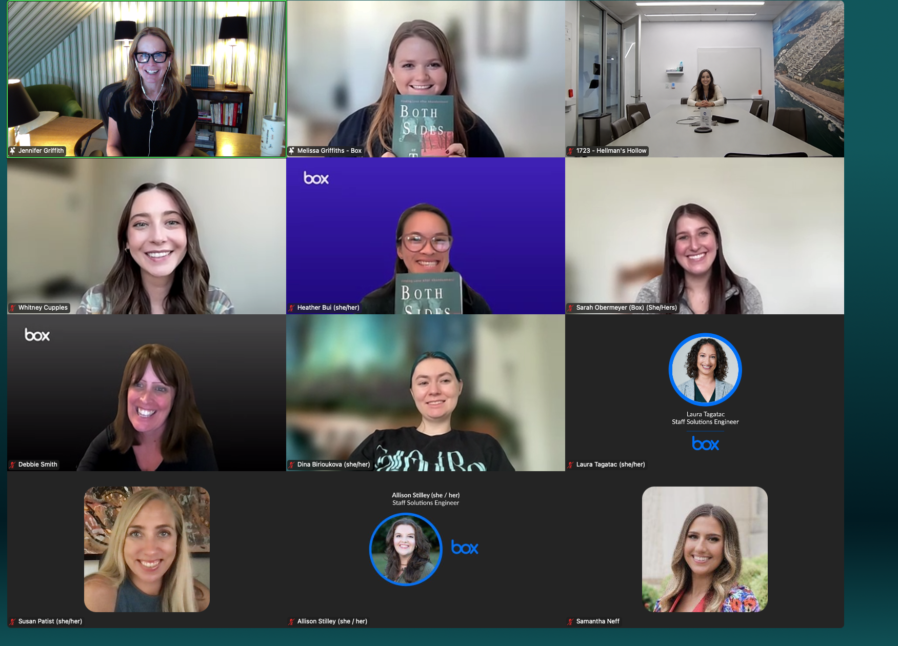 Jennifer joining a book club over video call.